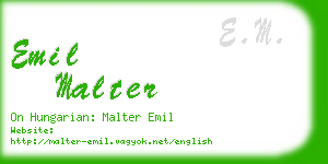 emil malter business card